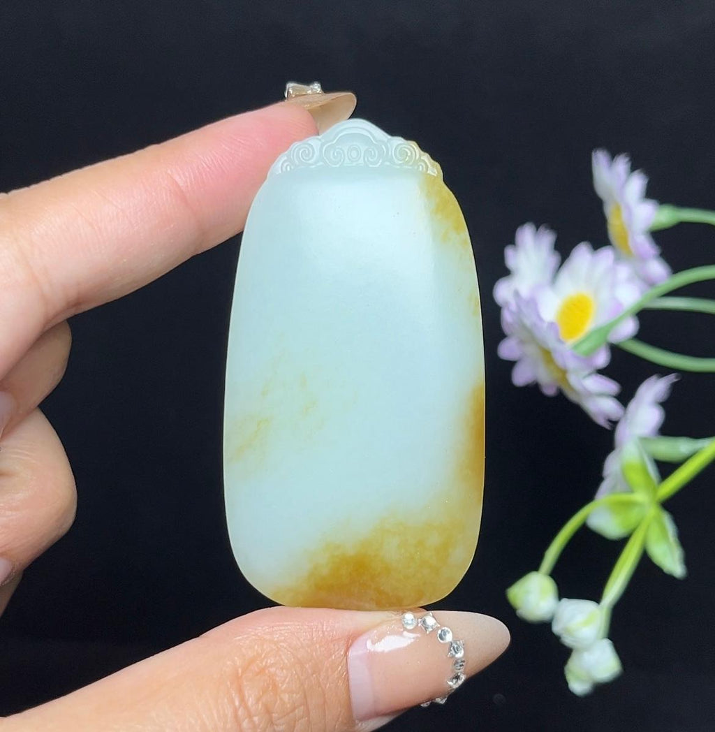 和田玉糖白玉平安无事牌（42.6g）