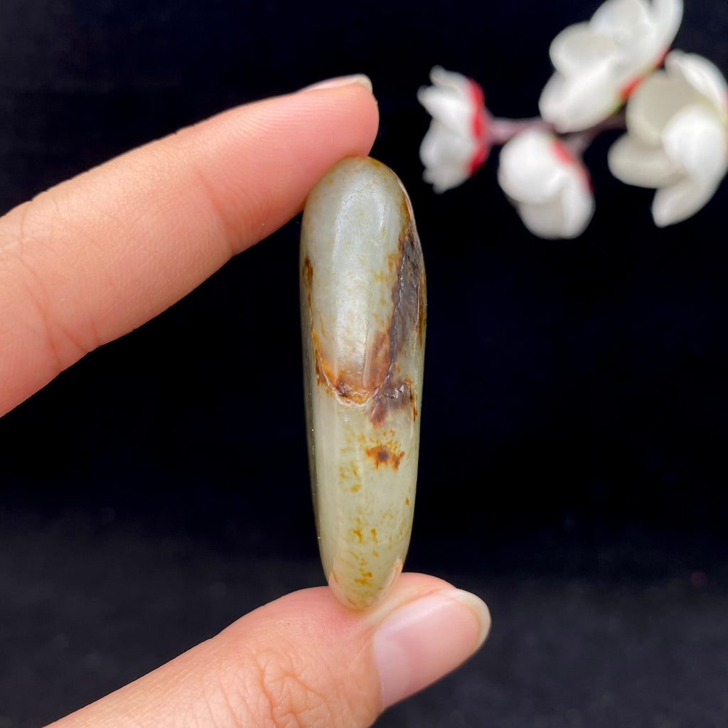 和田玉洒金皮青花底籽料（33g）