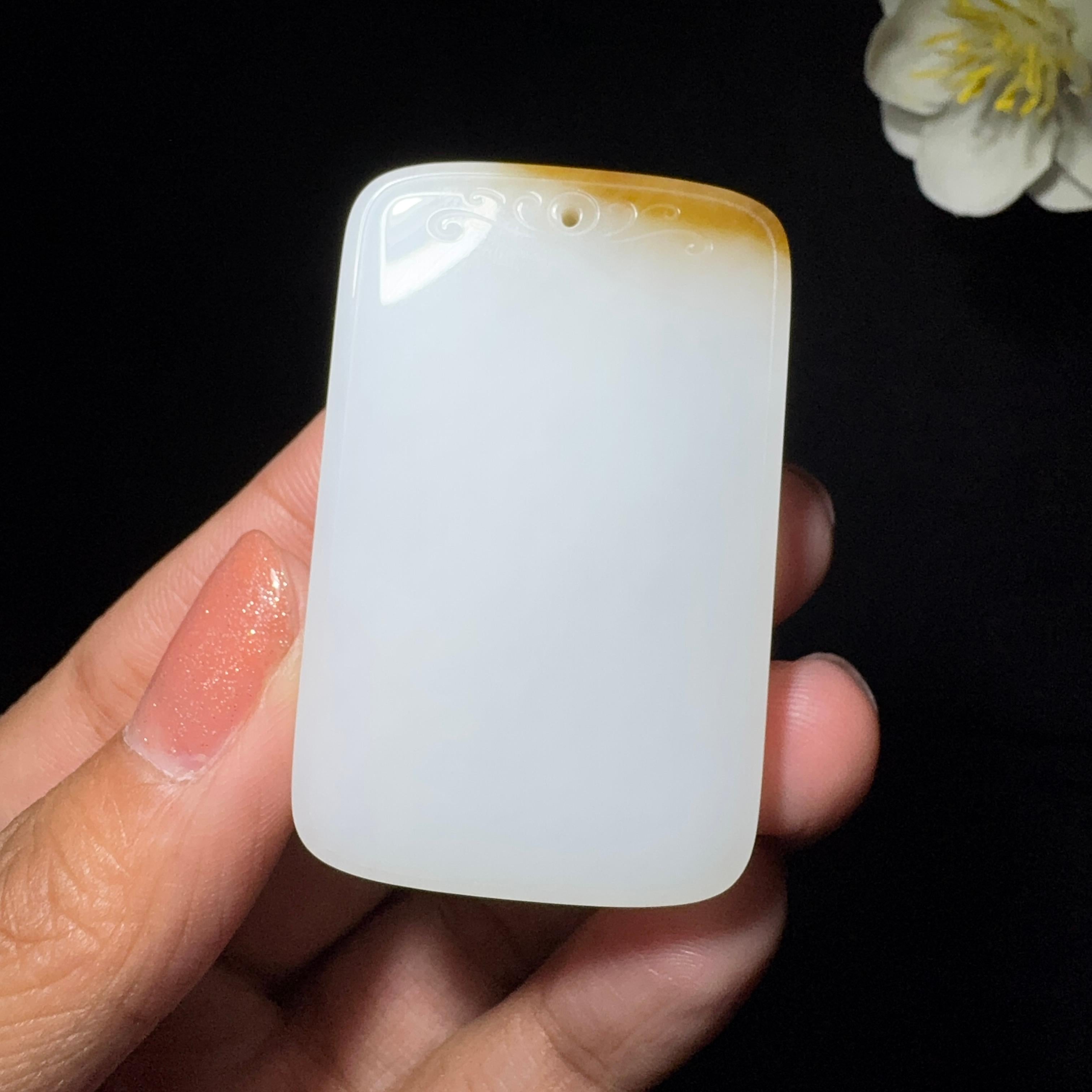 精品和田玉糖白平安牌（38.6g）