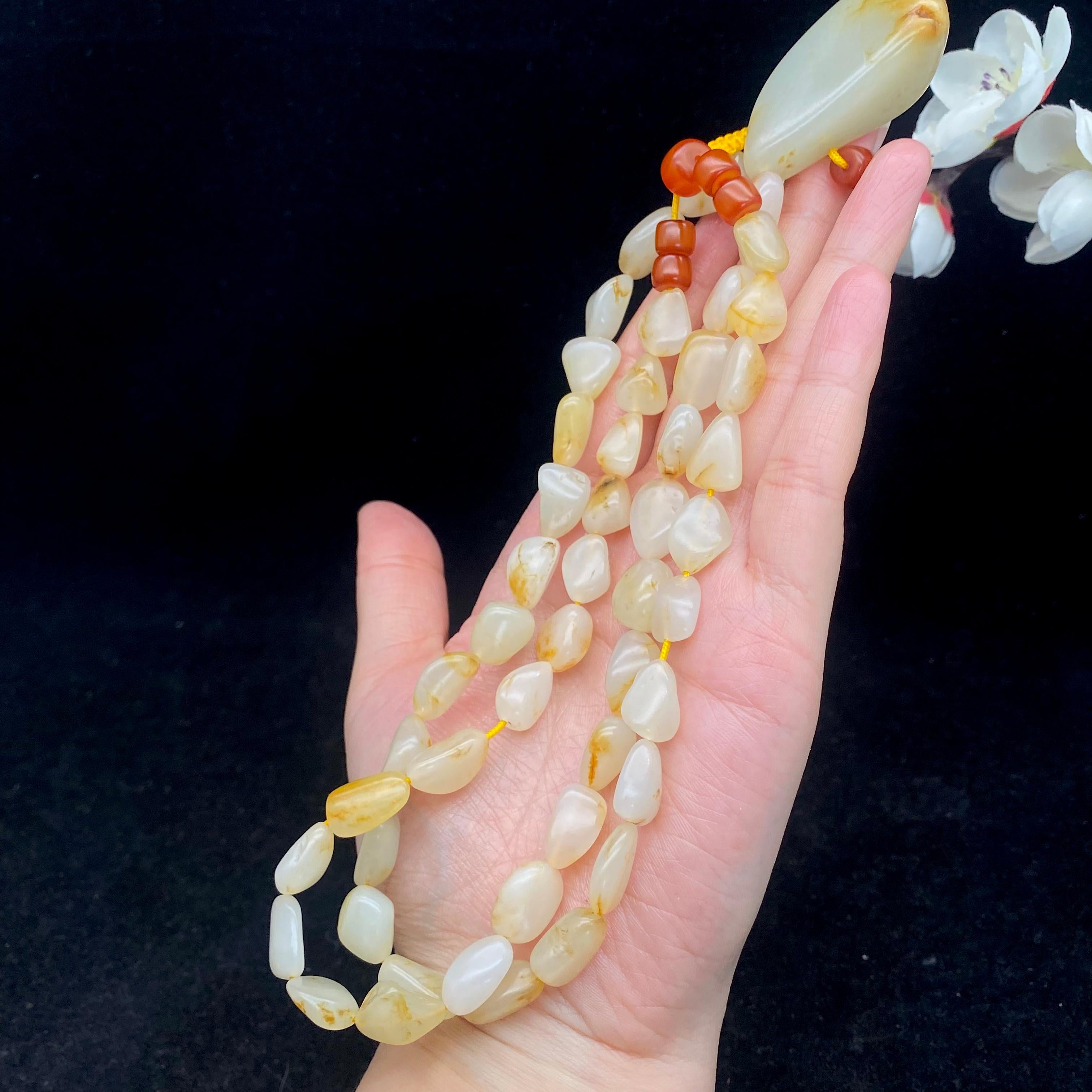 和田玉洒金皮籽料【精品项链】（92.6g）