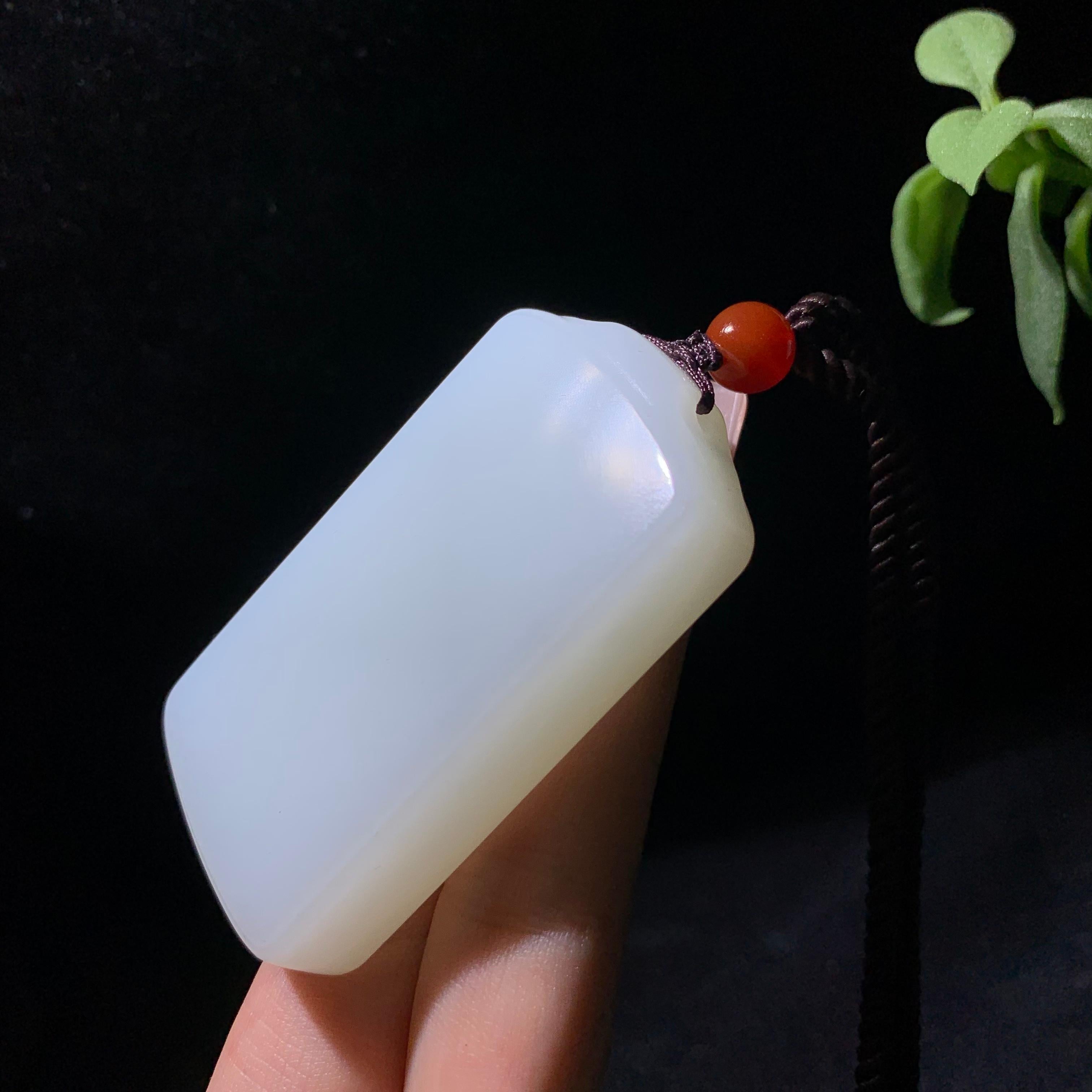传承级和田羊脂白玉平安无事牌（80.9g）