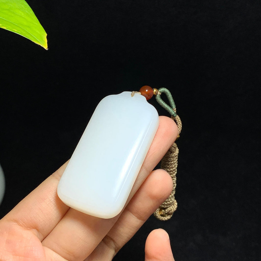 和田山料白玉无事牌挂件（38.0g）
