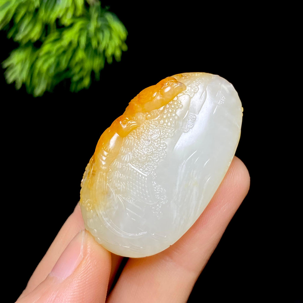 和田玉籽料山水花鸟（26.7g）