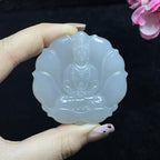 和田玉烟紫莲花观音（52.5g）