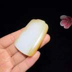 和田玉糖白平安无事牌（46.9g）