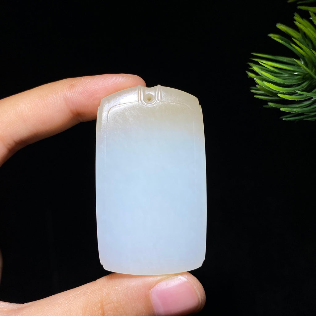 和田玉糖白玉无事牌（37.4g）