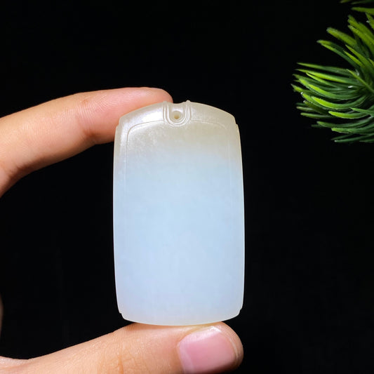 和田玉糖白玉无事牌（37.4g）