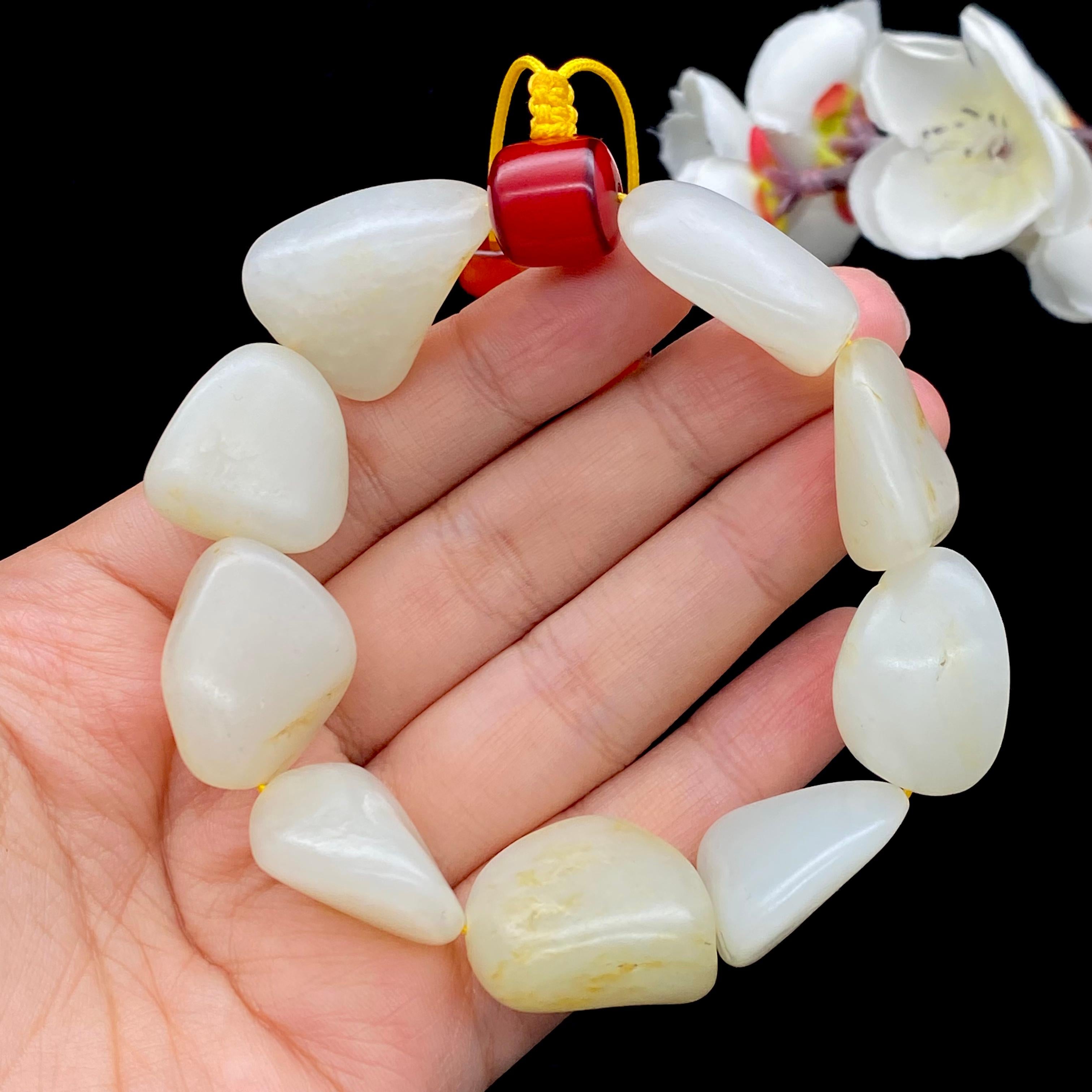 和田玉洒金皮【精品手串】（76.4g）