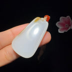 和田玉糖白平安无事牌（17.3g）