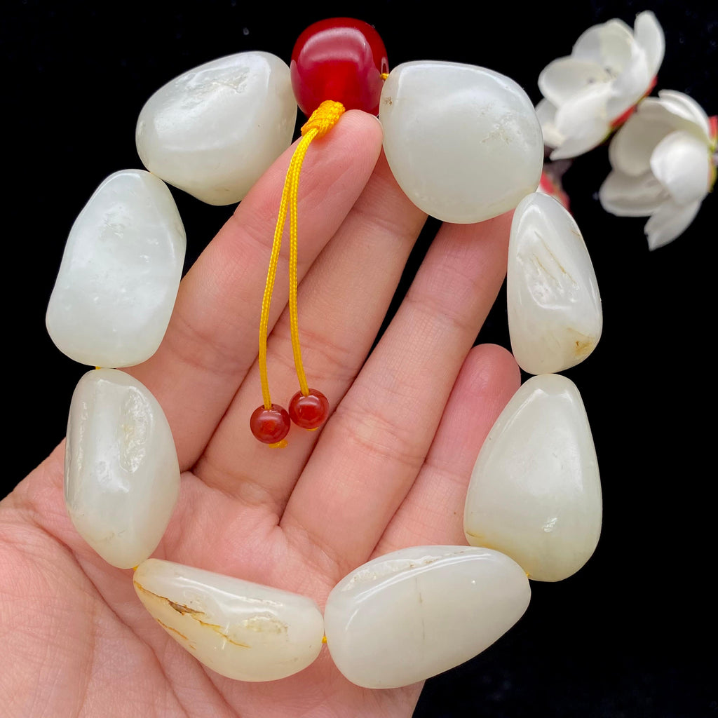 和田玉白玉籽料【精品手串】（107g）