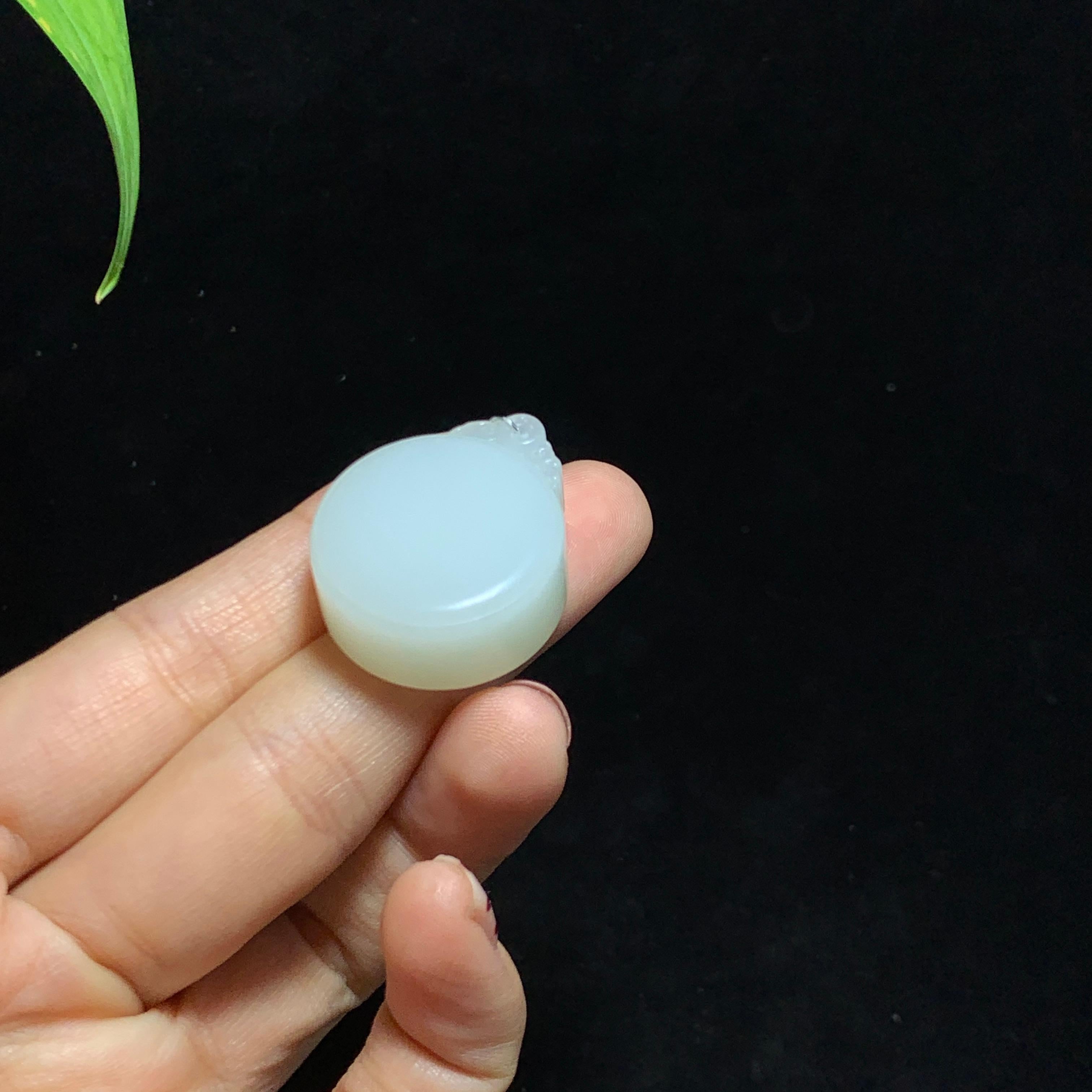 和田山料白玉无事牌圆牌挂件（19.0g）