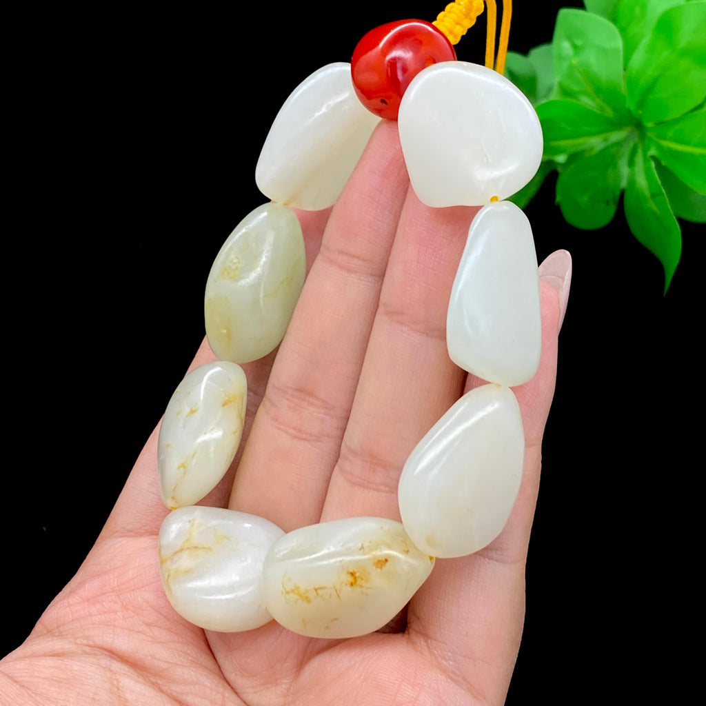 和田玉白玉籽料【精品手串】（71.8g）