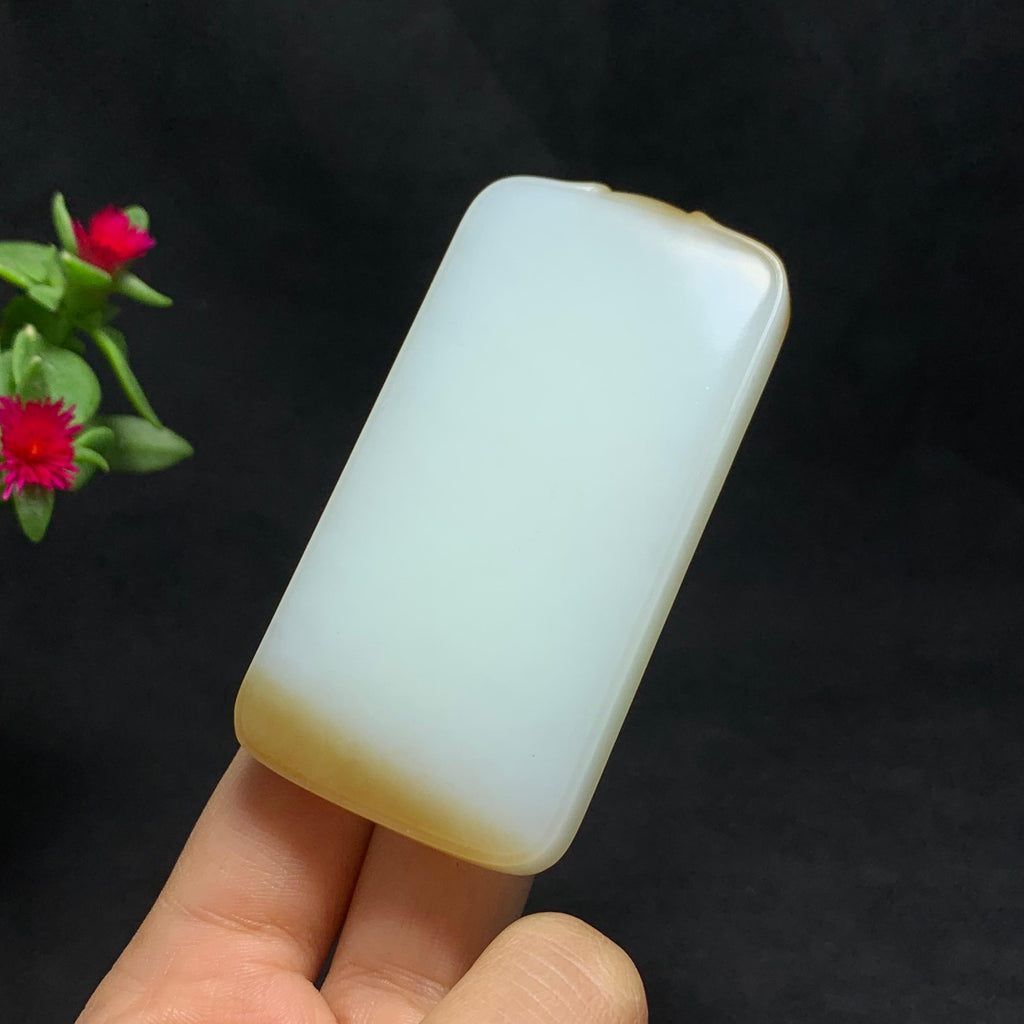 传承级和田糖白玉无事牌（62.8g）