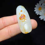 精品和田玉籽料寿星挂件（15.4g）