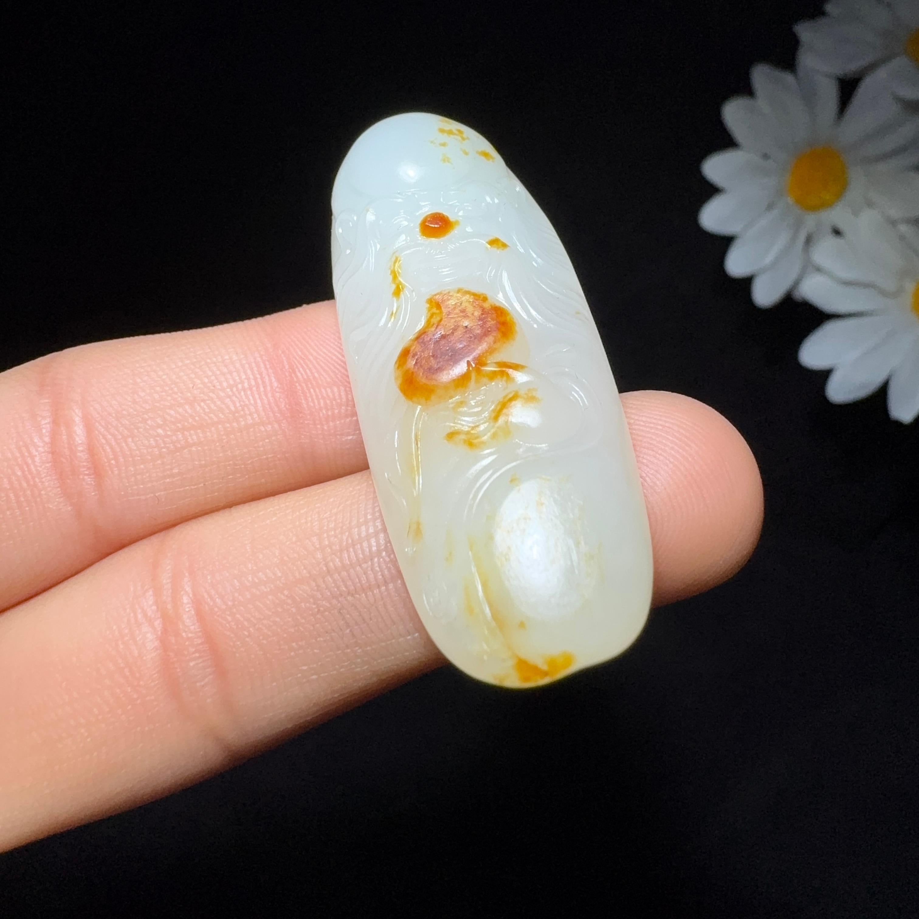 精品和田玉籽料寿星挂件（15.4g）