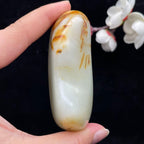 和田玉黄皮籽料手把件（159g）