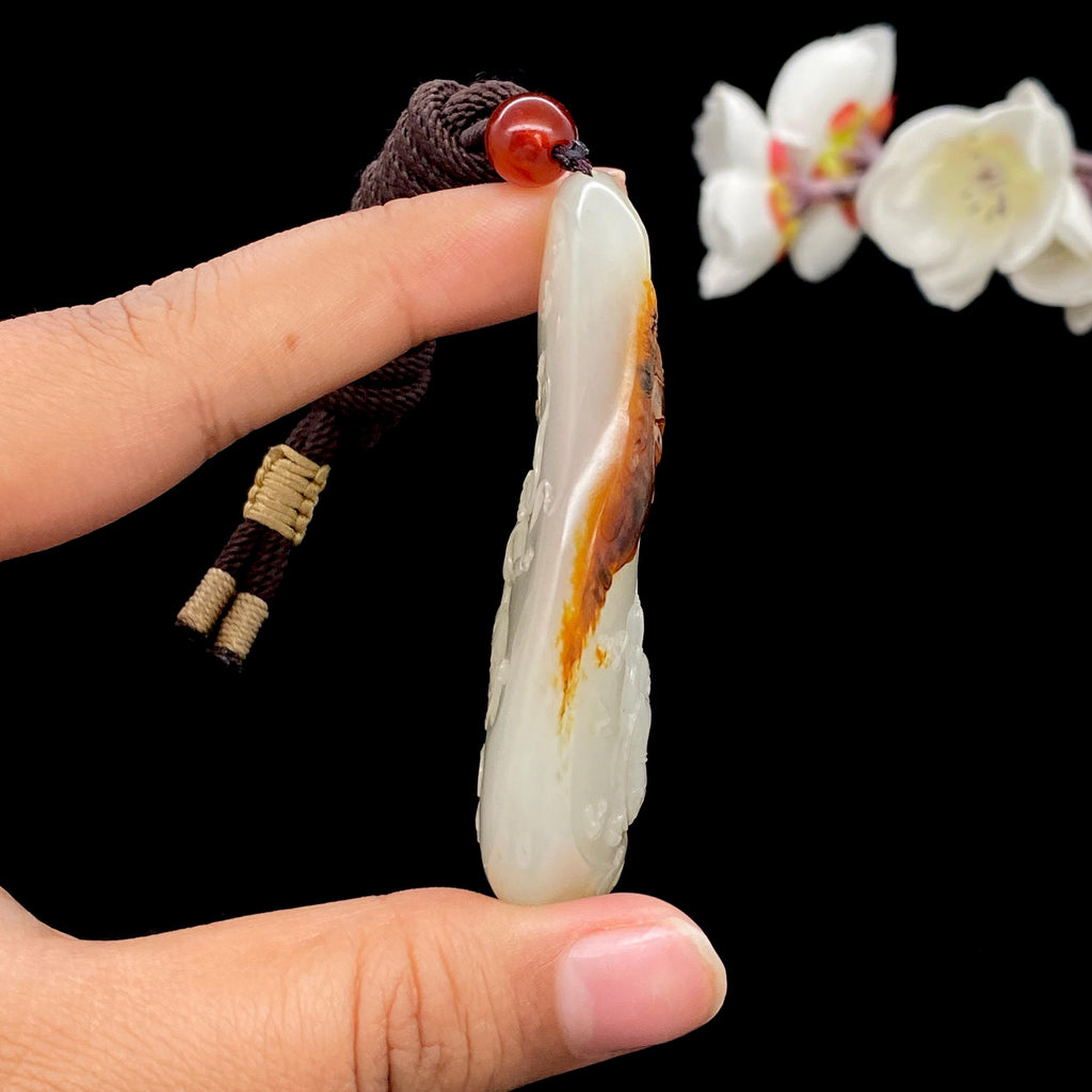和田玉红皮籽料【飞天仙女】挂件（47.7g）