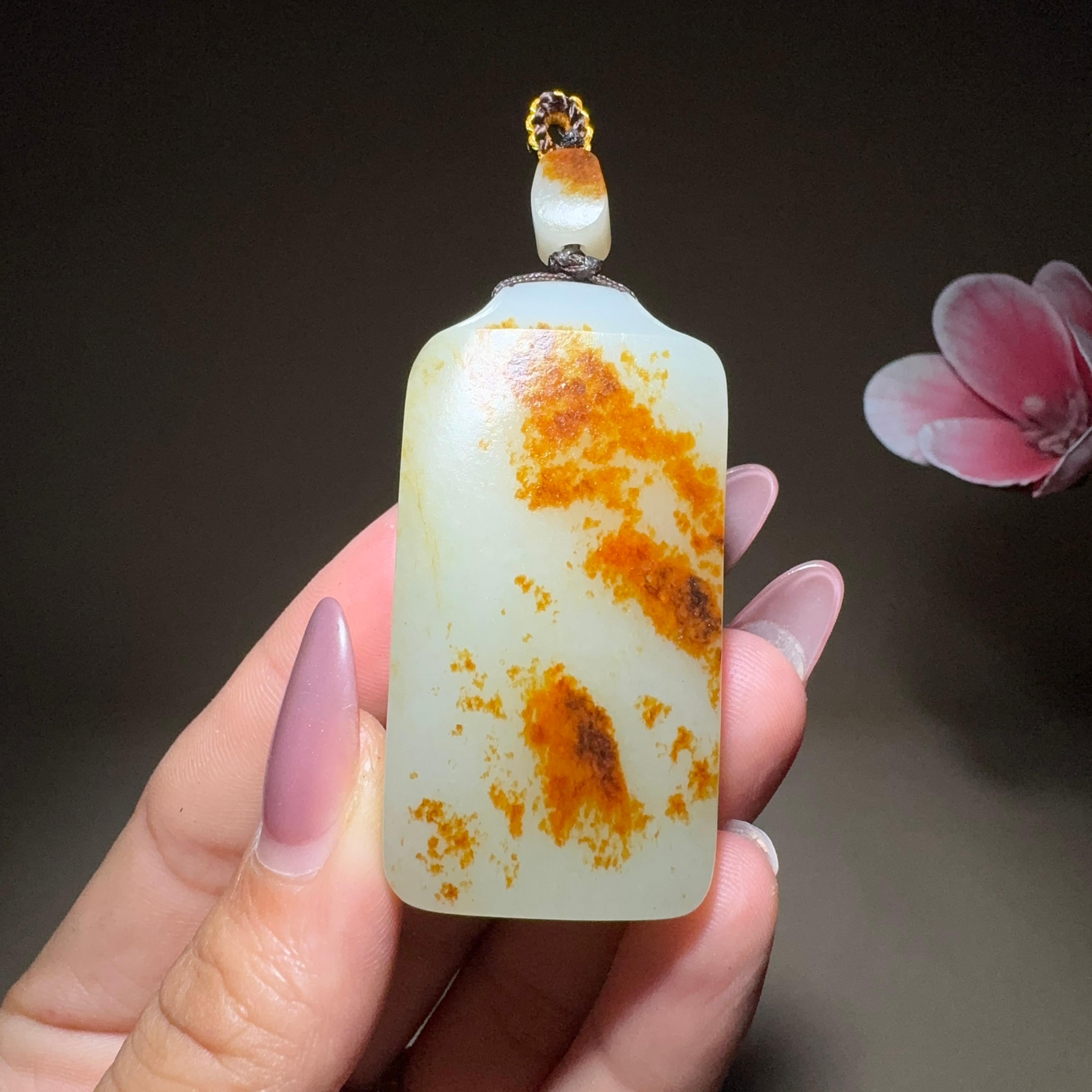 和田玉籽料平安无事牌（51.3g）