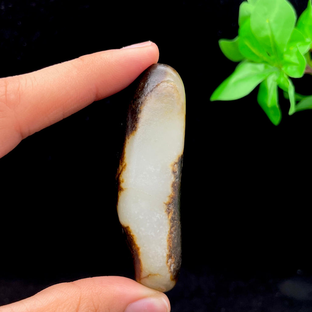 和田玉黑黄皮籽料手把件（68.2g）