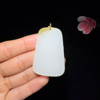和田玉糖白平安无事牌（18.2g）