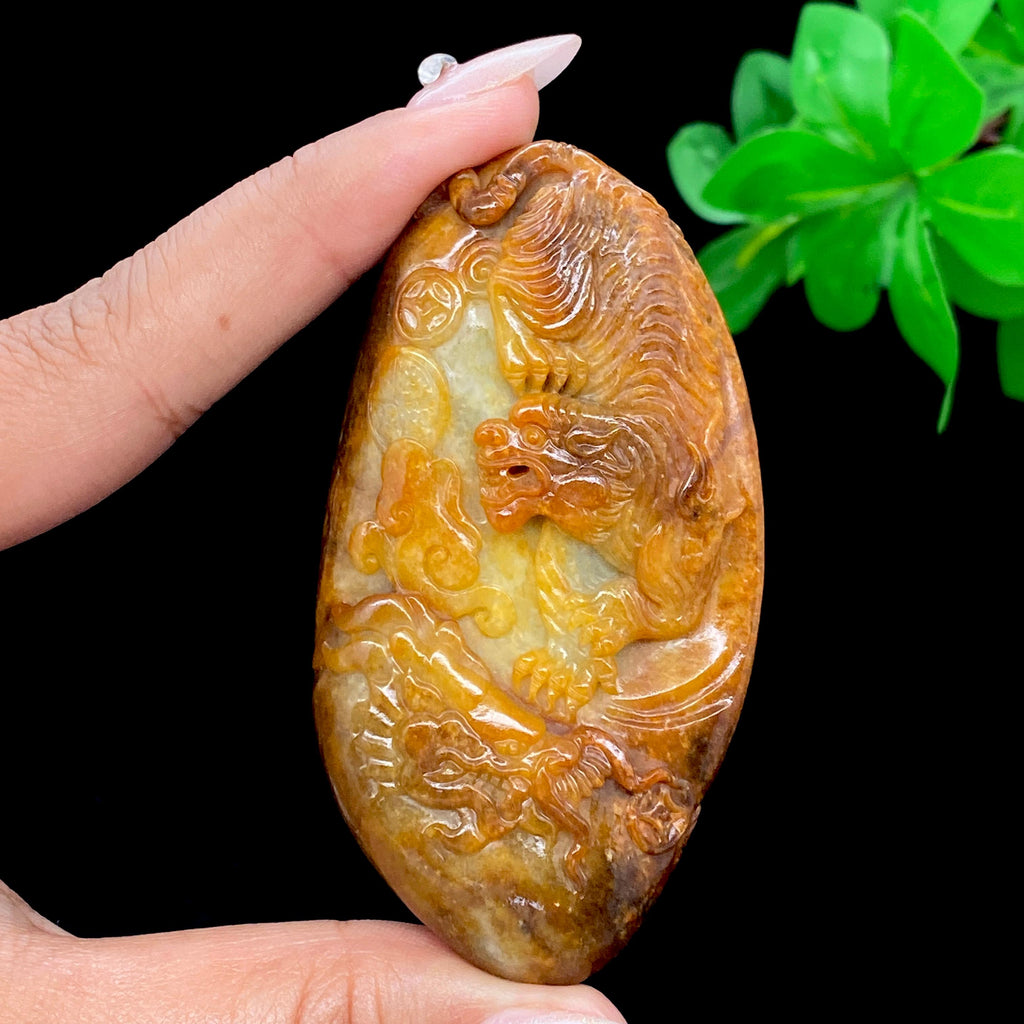 和田玉籽料【下山虎】挂件（93.4g）