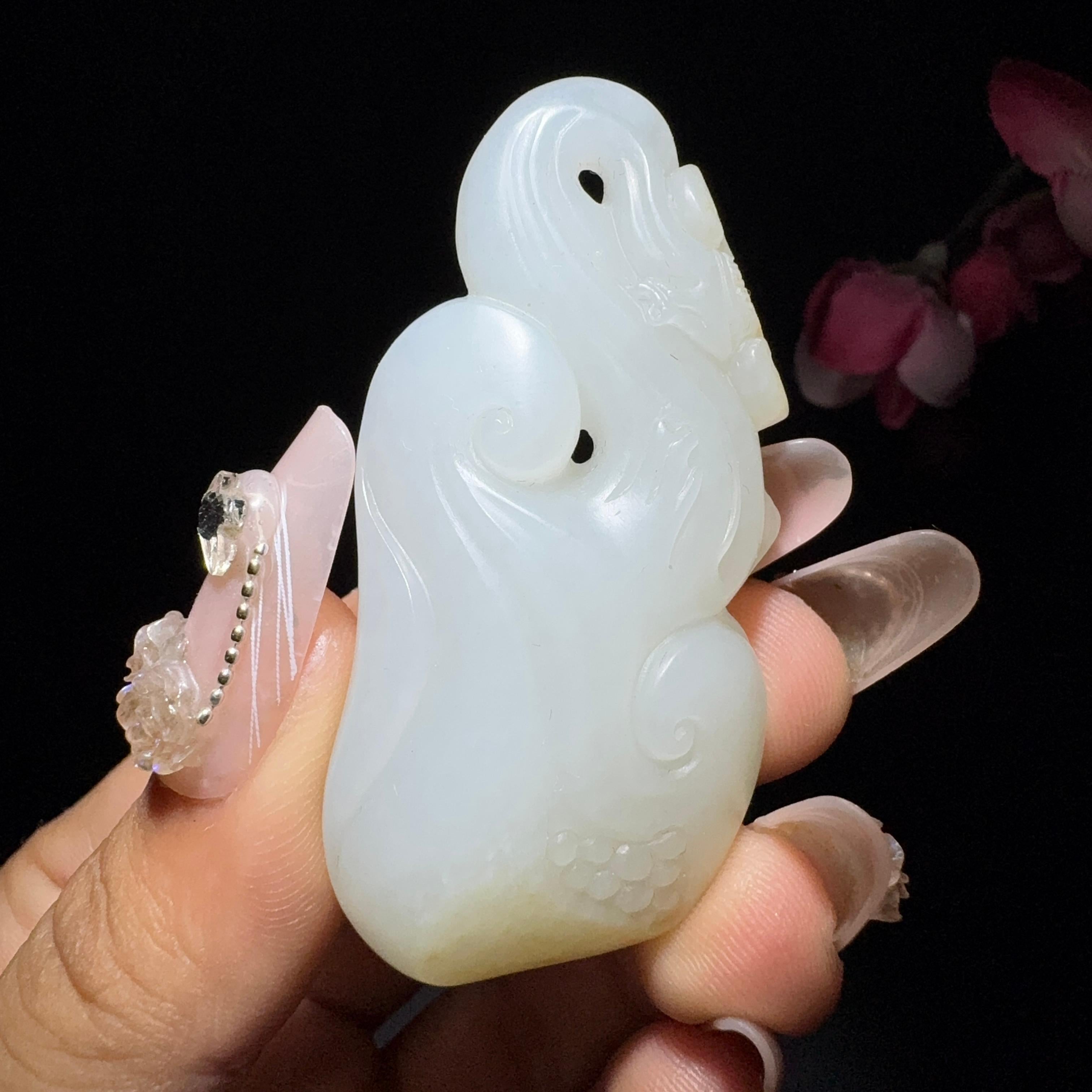 和田玉籽料挂件如意（27.3g）
