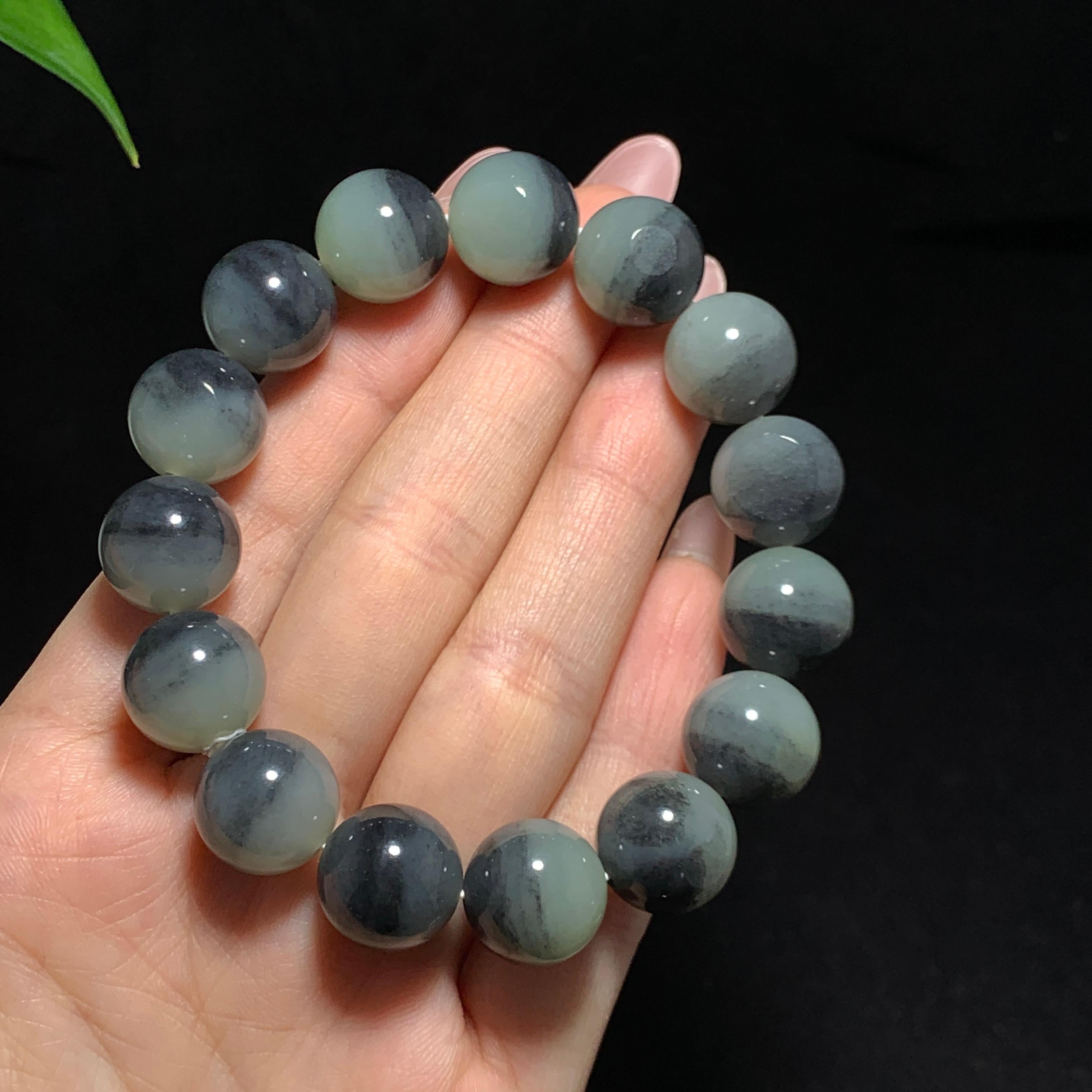 和田籽料青花聚宝盆手串（64.5g）