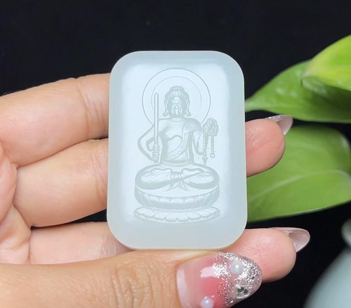 和田羊脂玉不动明王（36.6g）
