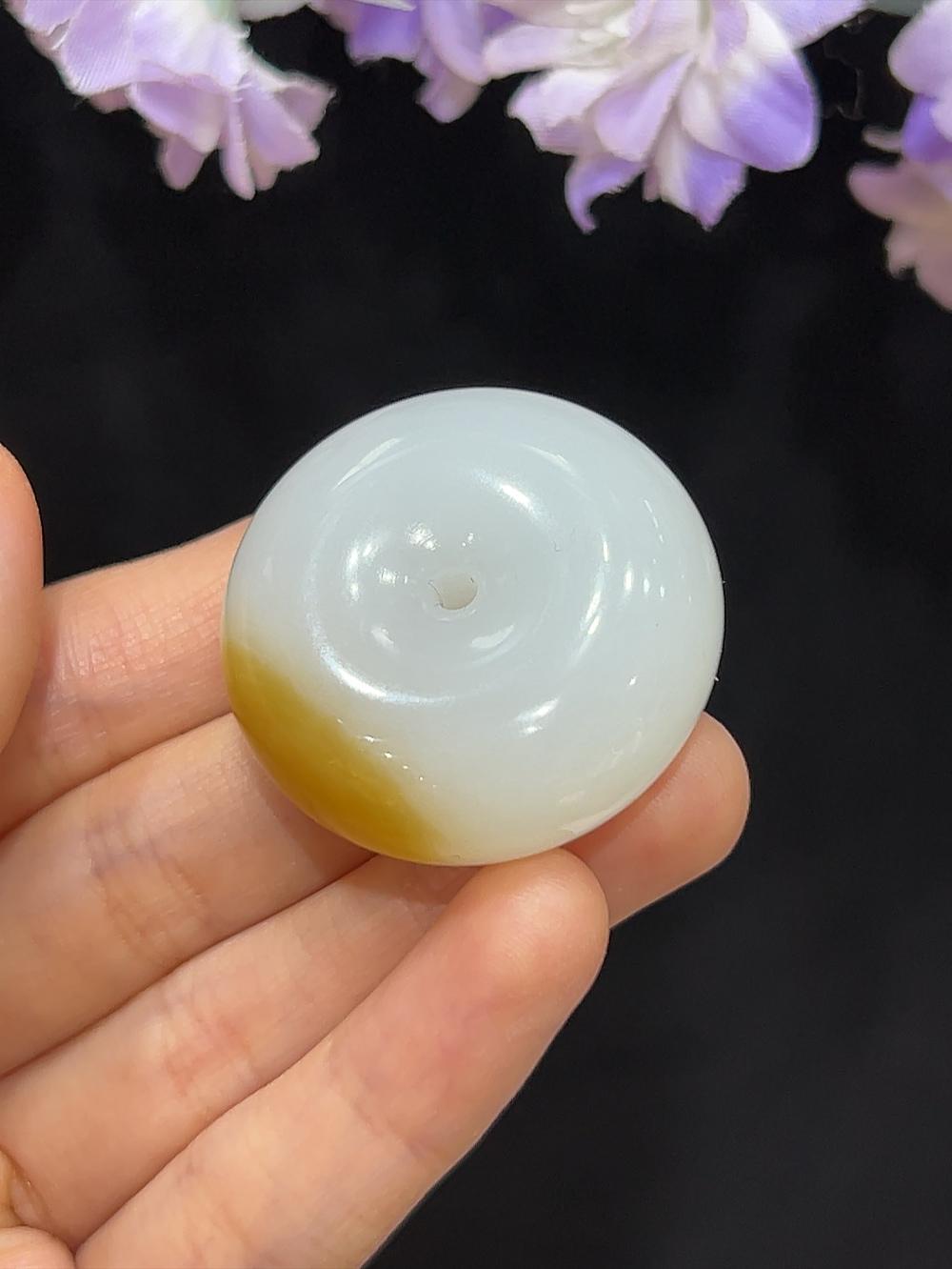 和田玉且末料糖平安扣（30.0g）