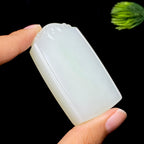 【超值推荐】和田玉白玉无事牌（51.5g）