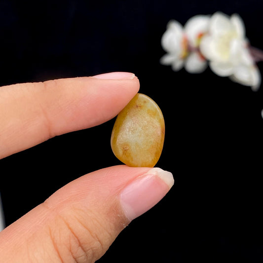 和田玉洒金皮籽料戒面籽（2.5g）