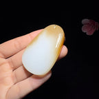 和田玉糖白平安无事牌（44.1g）