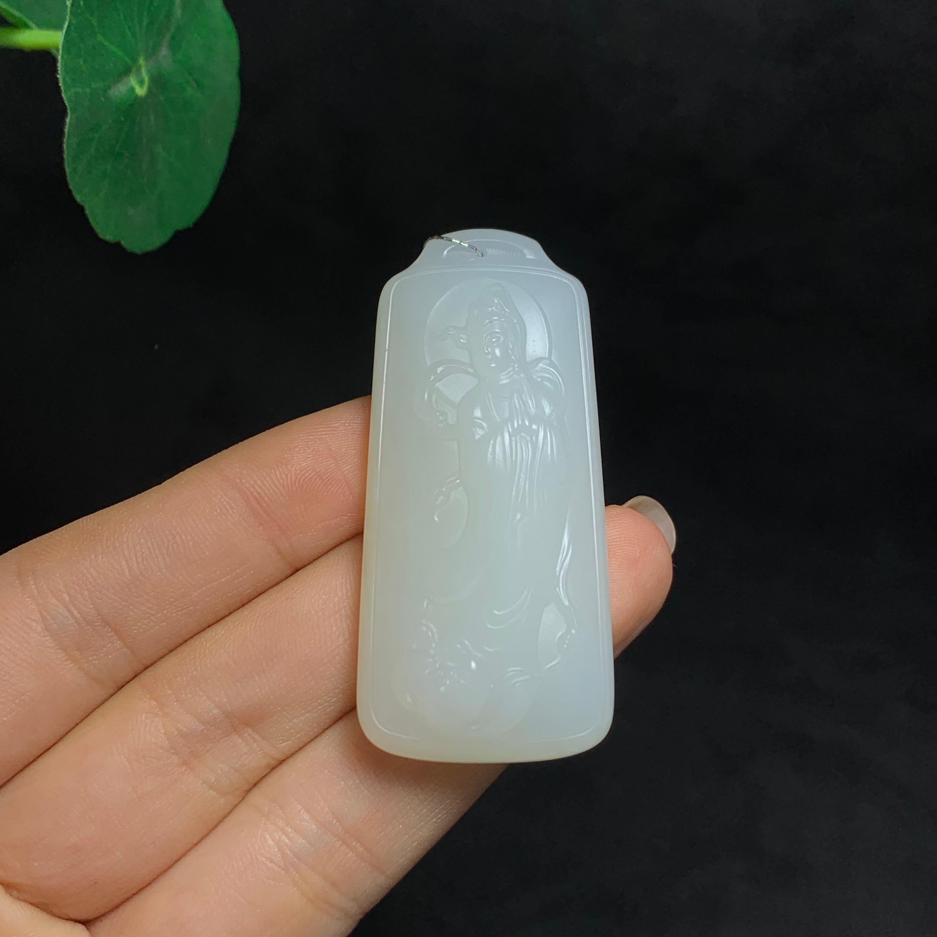 和田白玉山料站观音挂件（29.0g）