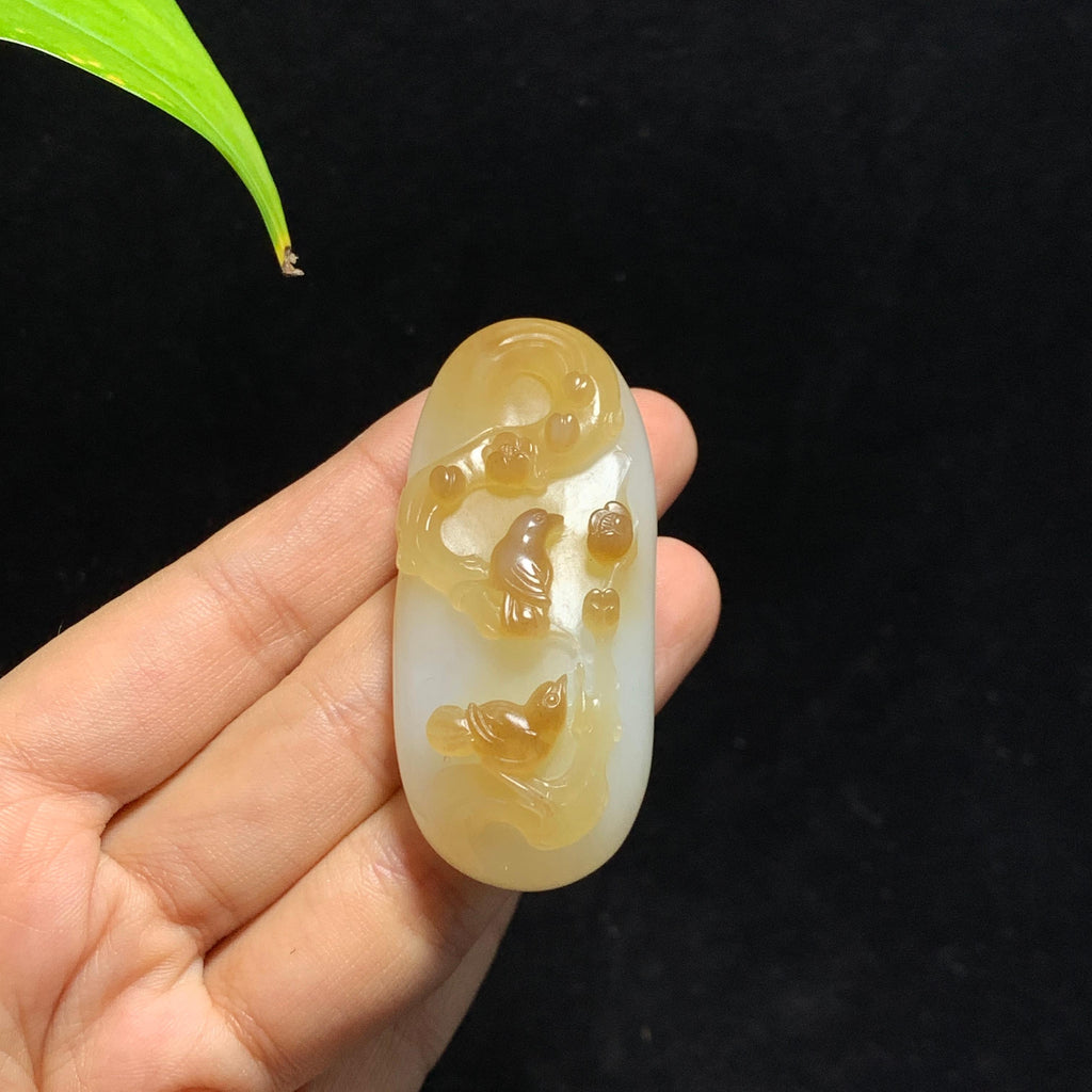 和田山料糖白玉喜上眉梢挂件（44.4g）