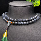 和田玉青花圆珠项链（87.2g）