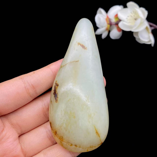 和田玉洒金皮籽料手把件（114.8g）