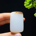 和田玉糖白玉无事牌90880224（32.4g）