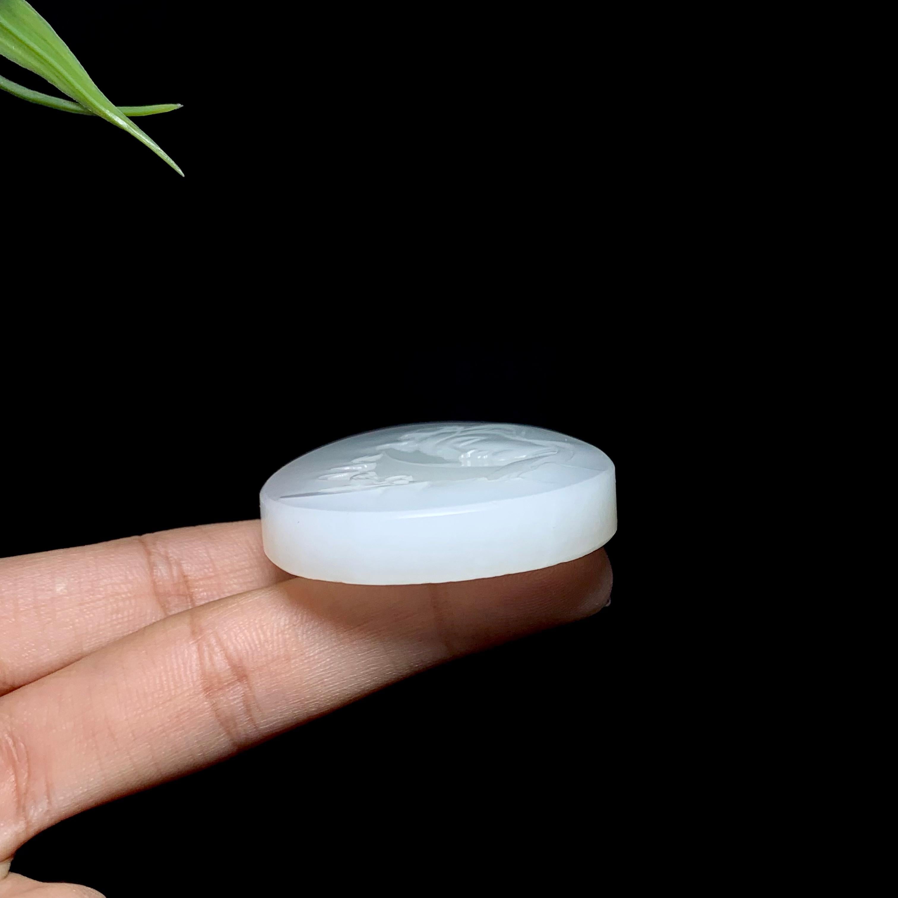 和田山料羊脂白玉侧脸观音（47.0g）