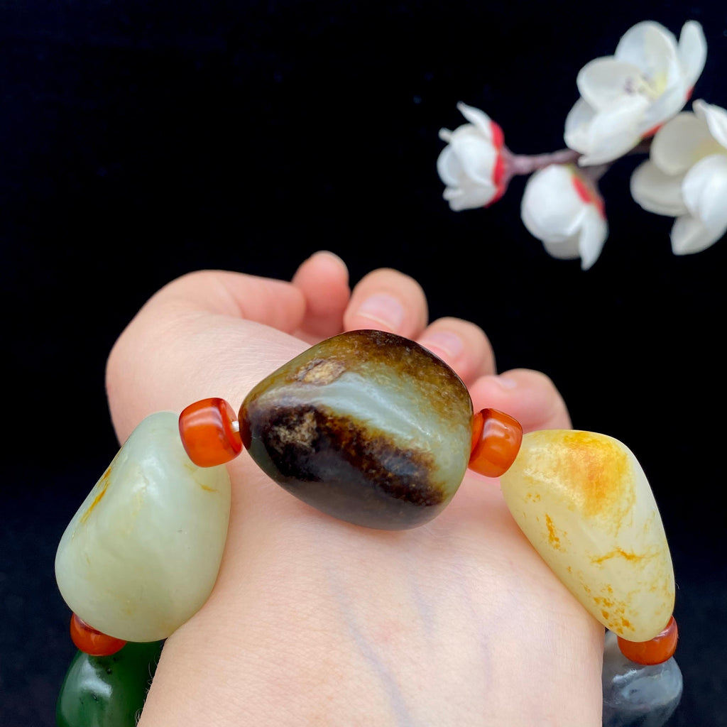 和田玉多宝籽料【精品手串】（117.4g）