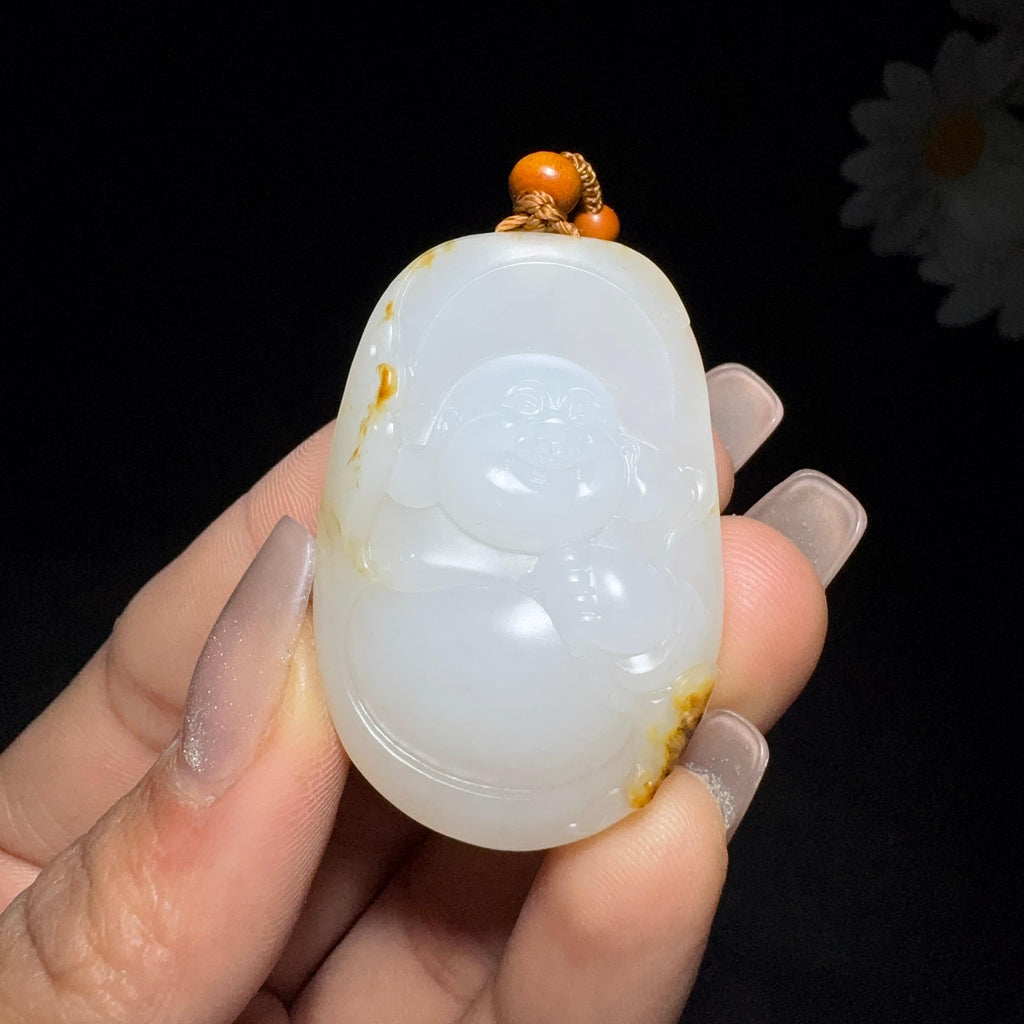 和田玉籽料收藏级挂件佛公（31.4g）