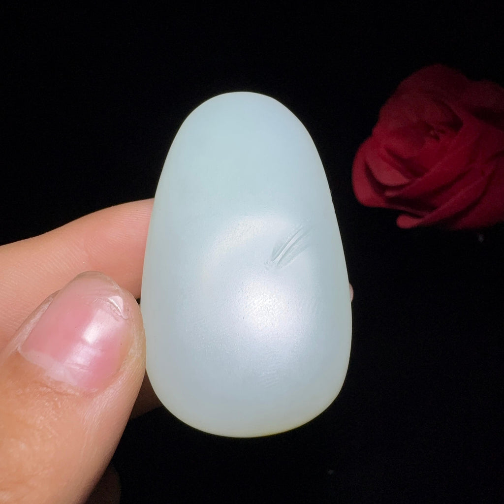 和田玉糖白花开见佛挂件（37.8g）