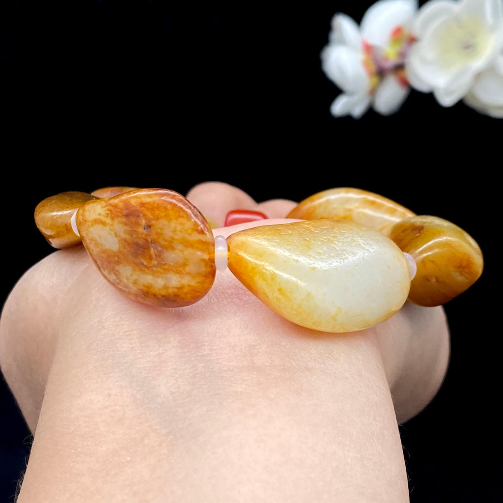 和田玉洒金皮籽料【精品手串】（58.1g）