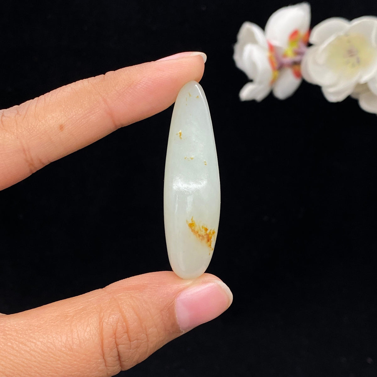 和田玉白玉带洒金皮籽料挂件（21.1g）