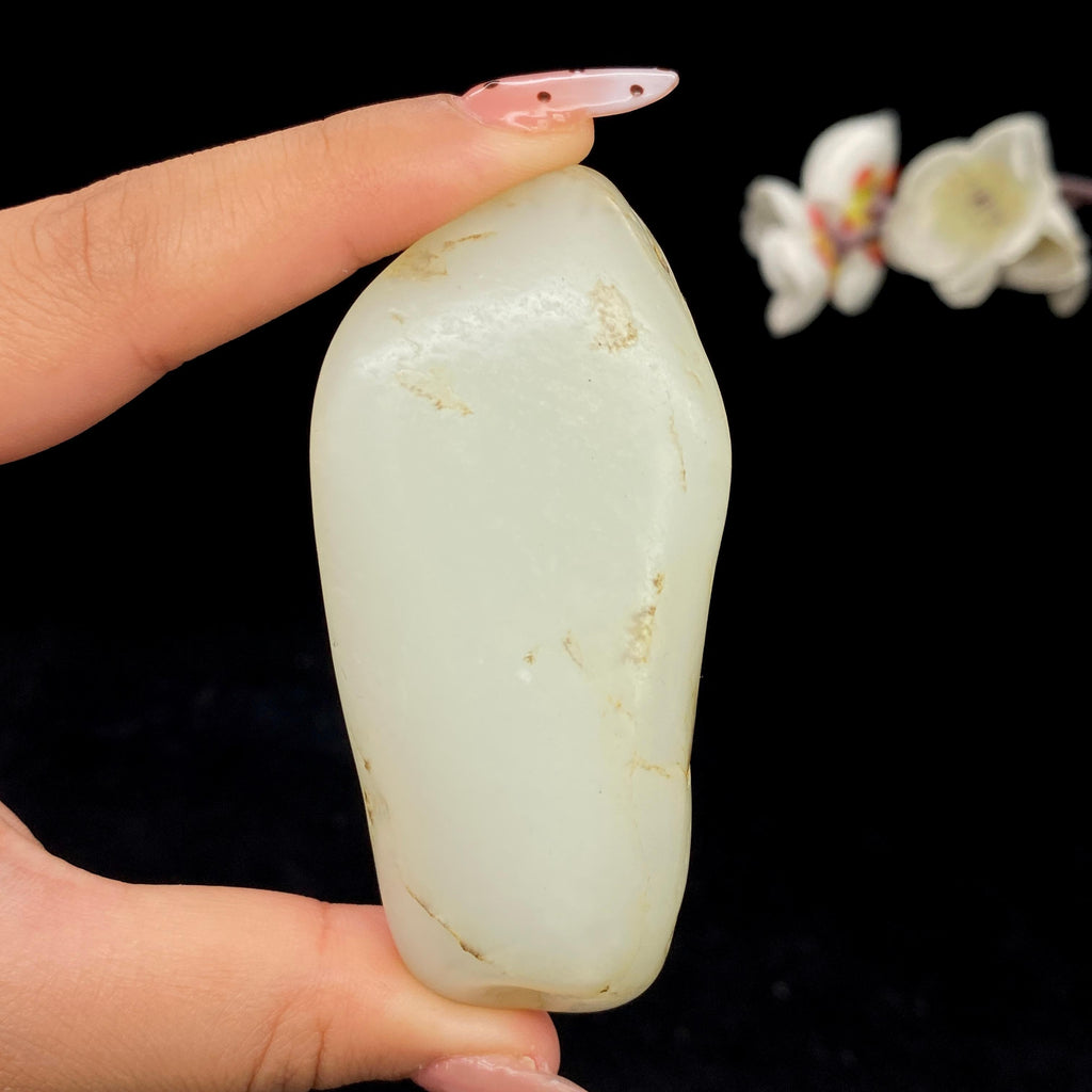 和田玉白玉籽料手把件（90.8g）