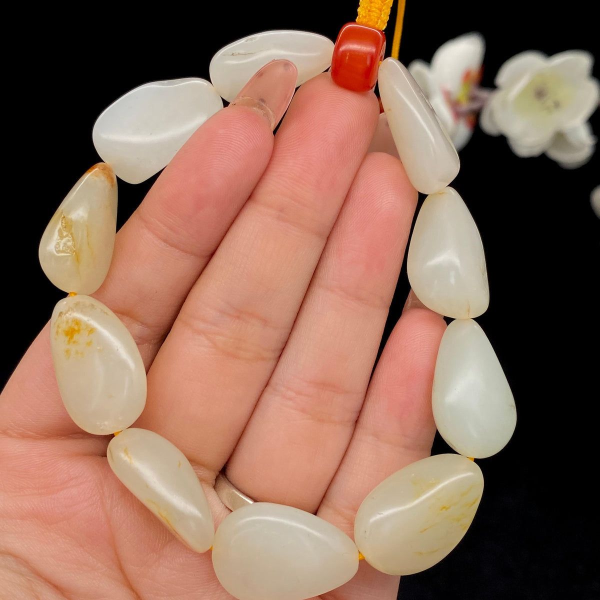 和田玉洒金皮籽料【精品手串】（43.2g）
