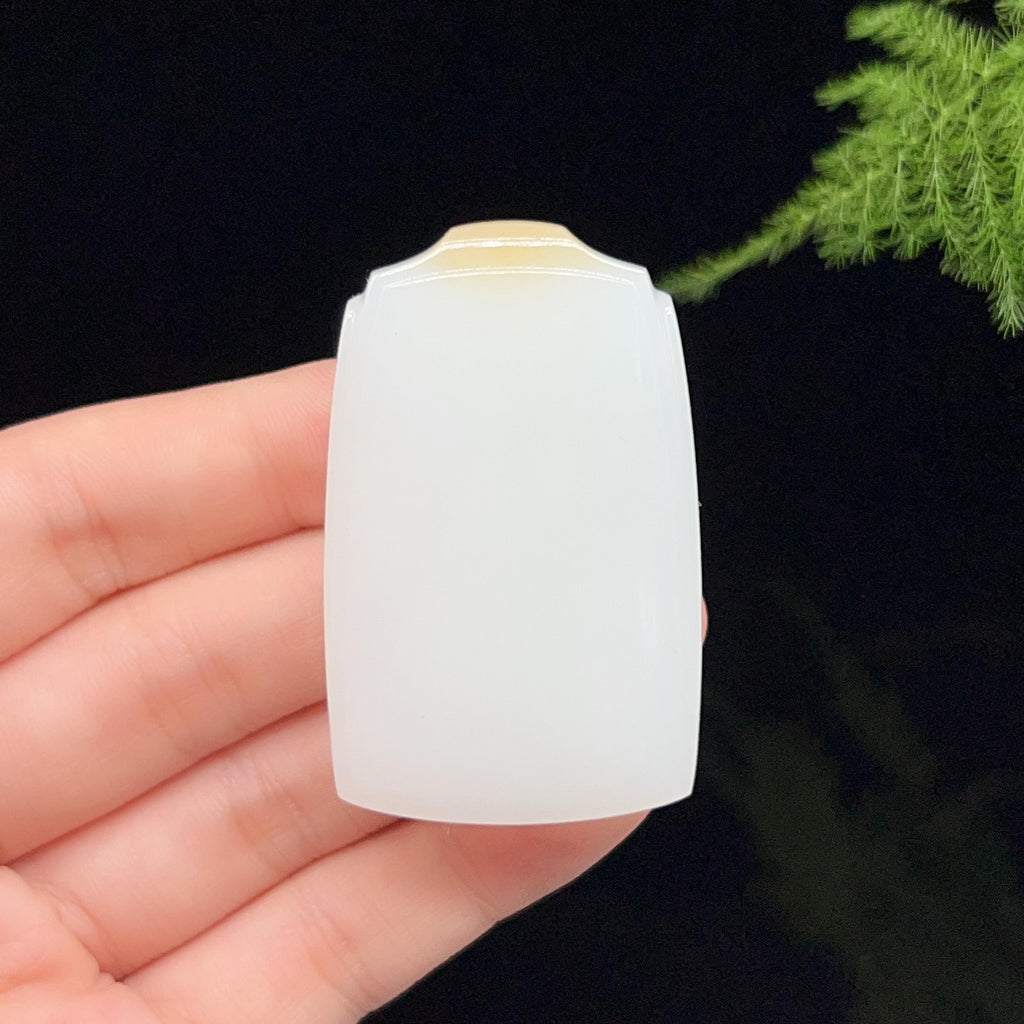 和田玉羊脂白玉糖白无事牌（43.5g）