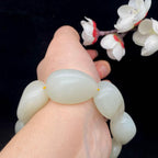 和田玉白玉带洒金皮【精品手串】（92.6g）