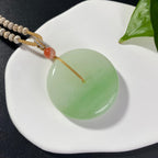 和田玉白玉带翠平安扣2607190025（33.5g）