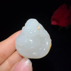 和田玉籽料羊脂财神挂件财神（35.1g）