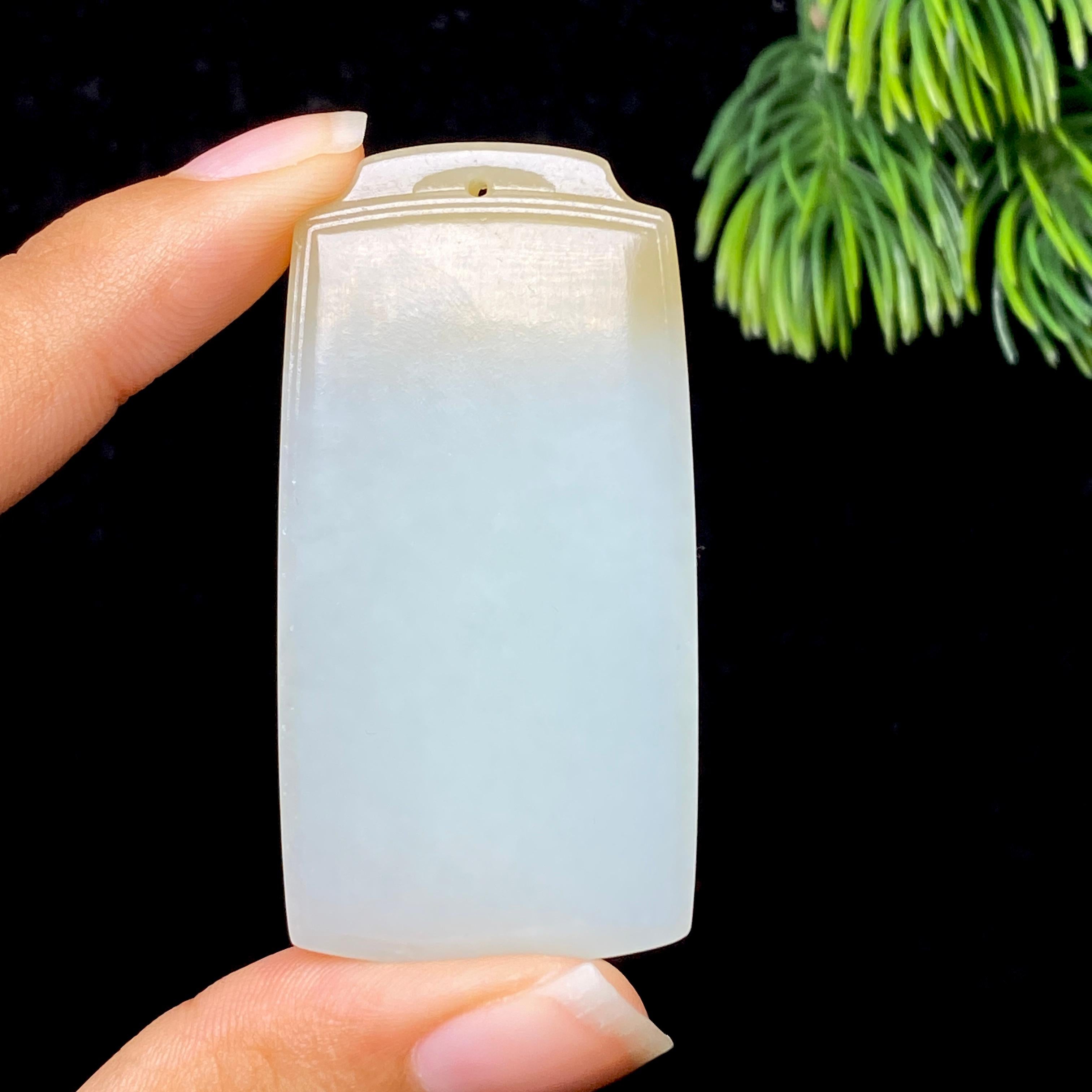 和田玉糖白无事牌（34.8g）